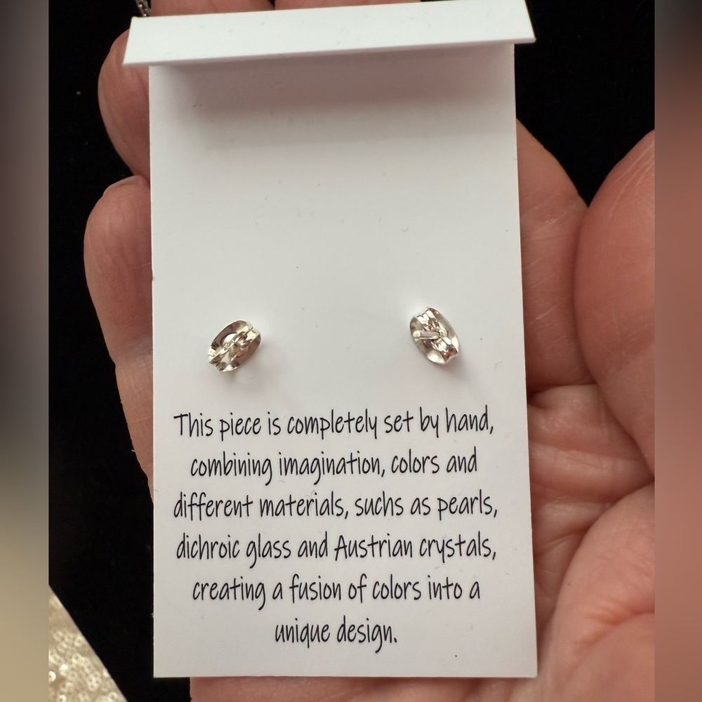 NWT Mosaico Austrian Crystals, 925 Silver, beading, pendant set 💕💕 new line - Picture 9 of 10
